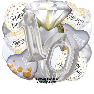 10th Anniversary Diamond Balloon Bouquet