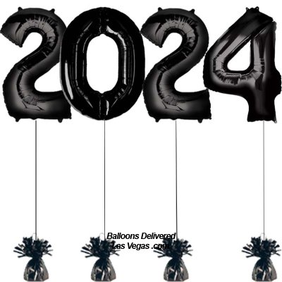 New Year's 2024 Black 34 inch Numbers
