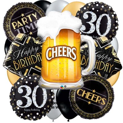 Cheers to 30 Years Birthday Balloon Bouquet