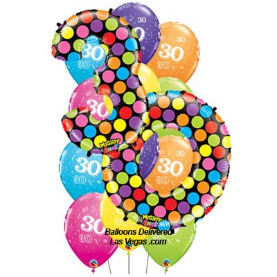 30th Birthday Number 14 Balloon Bouquet