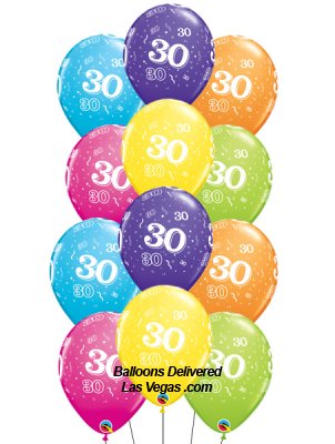 30th Birthday Fifteen Balloon Bouquet