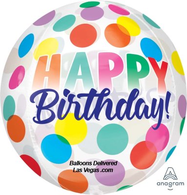 Happy Birthday Big Dots Orbz Balloon 15 inch
