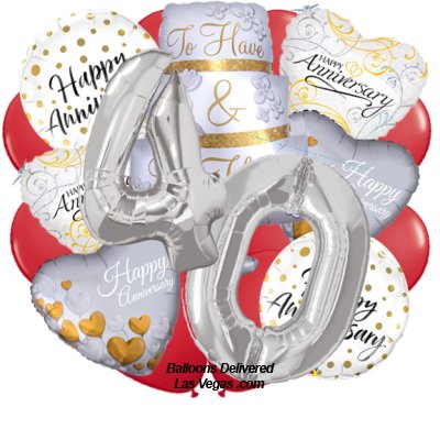 40th Anniversary Cake Balloon Bouquet