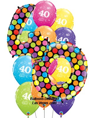 40th Birthday Number 14 Balloon Bouquet