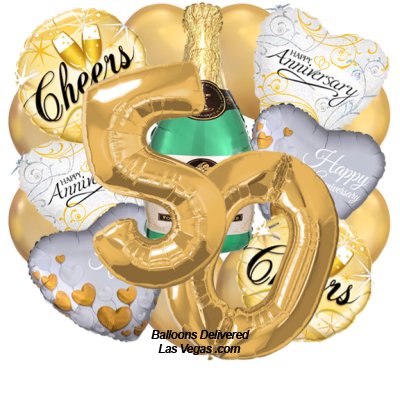 50th Anniversary Cheers Balloon Bouquet