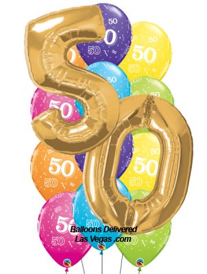 50th Birthday Number Balloon Bouquet