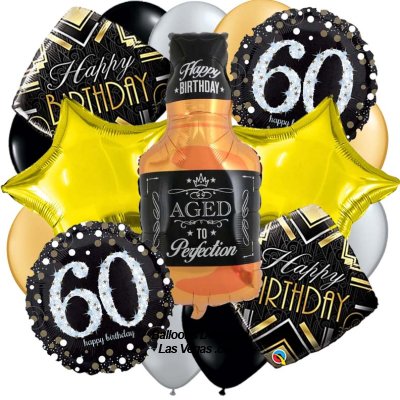 Aged to 60 Years Birthday Balloon Bouquet