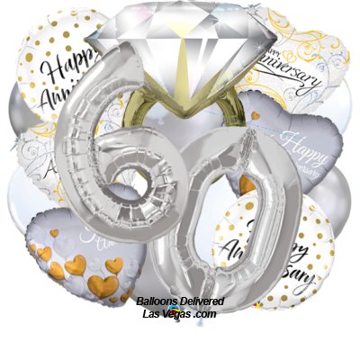 60th Anniversary Diamond Balloon Bouquet