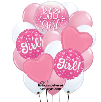 Baby Girl Bubble Balloon Bouquet