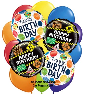 Birthday Old Age Signs 16 Balloon Bouquet