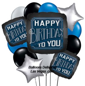 Happy Man Birthday 17 Balloon Bouquet