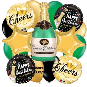 Champagne Birthday 19 Balloon Bouquet