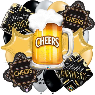 Cheers Beers Birthday 19 Balloon Bouquet