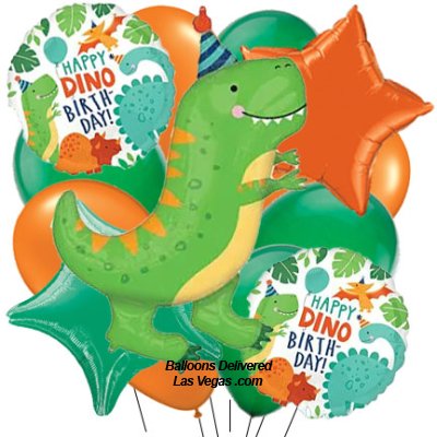 Dino Birthday 14 Balloon Bouquet