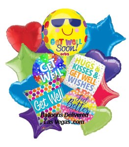 Get Well Sun Orb 13 Balloon Bouquet