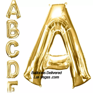Gold Helium Filled Foil 34 inch Letter Balloons with weights