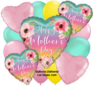Mother's Day Ombre Heart Balloon Bouquet