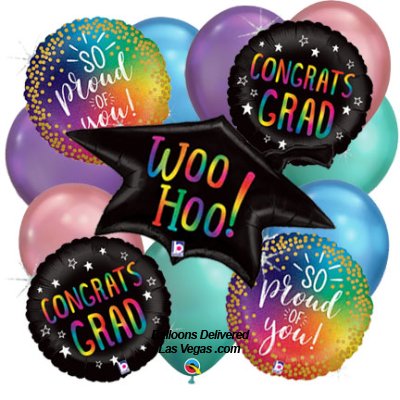 Rainbow Grad Balloon Bouquet