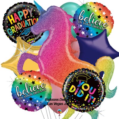 Holographic Rainbow Unicorn Grad Chrome Bouquet
