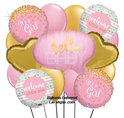 Welcome Little Girl Balloon Bouquet